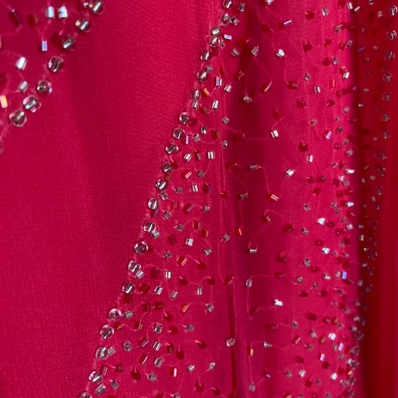 Gorgeous Fuchsia Beaded Evening Gown - Picture 4 of 6